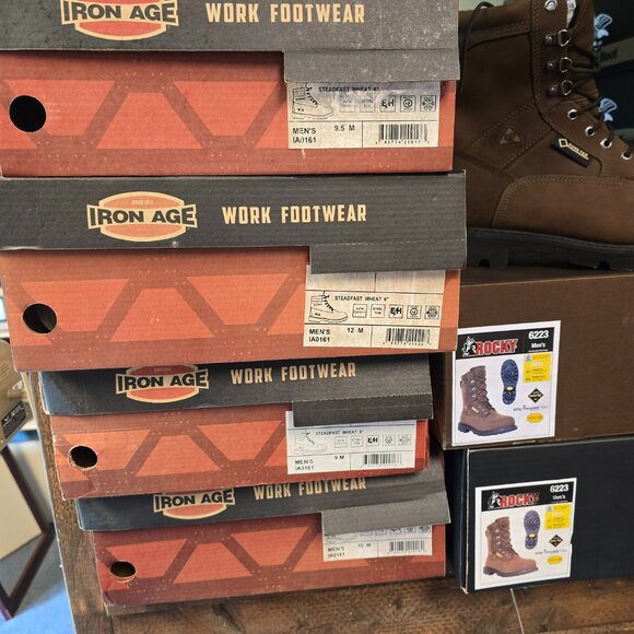 New Iron Age Wheat 6" Waterproof Steel Toe Insulated Work Boots 9M 9.5M 10M 12M - Picture 3 of 6